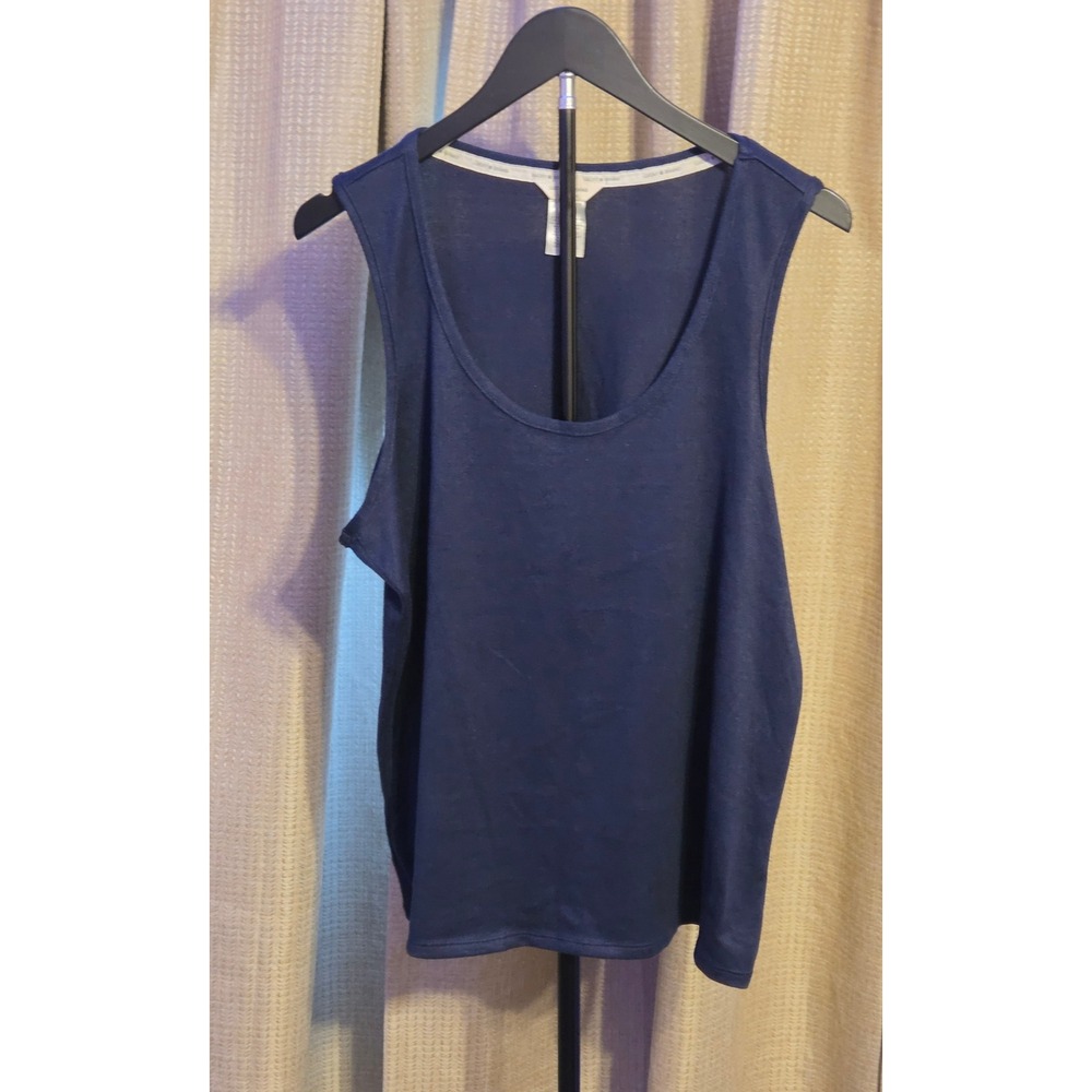 Lucky Brand Sleeveless Scoop Neck Blouse Women's Size XL Navy